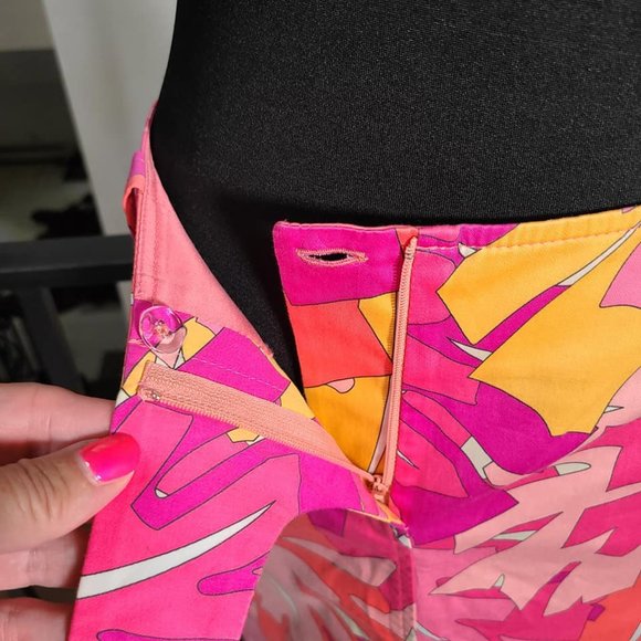 Emilio Pucci Pink Orange Foliage Skirt - Picture 8 of 13